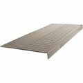 Roppe Rubber Raised Circular Stair Tread Square Nose 12.06in x 48in Pewter 48983P178